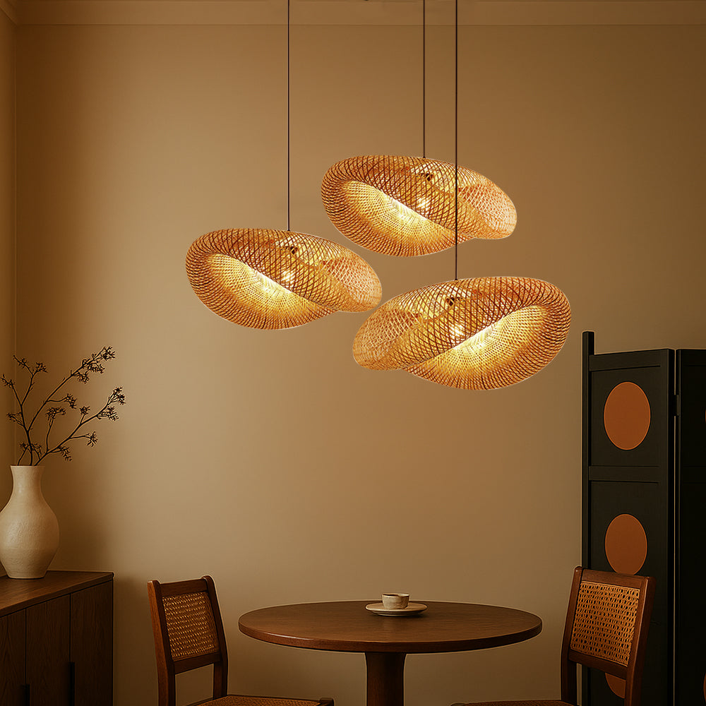 Luce a sospensione in bambù