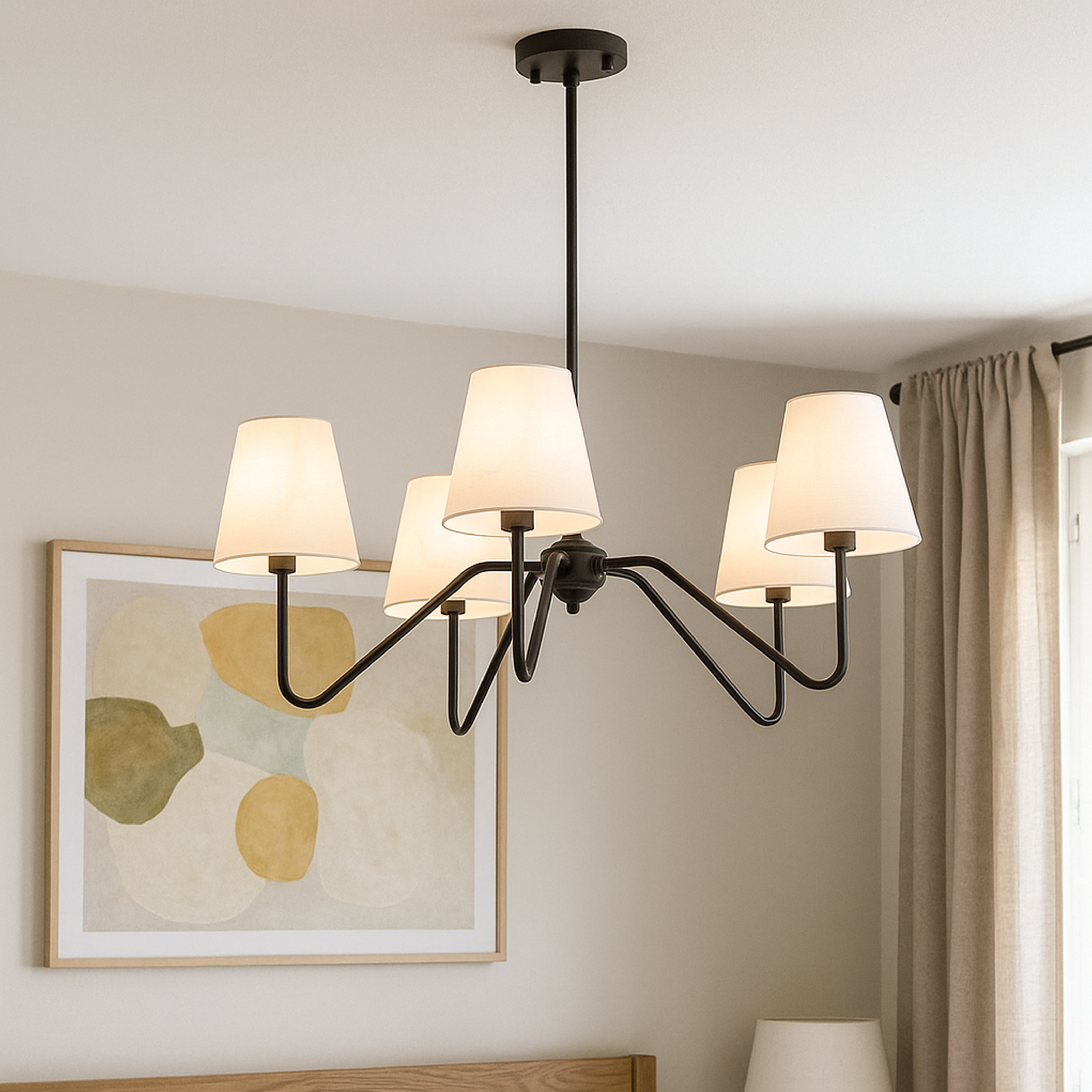 Lampadario da camera da letto in seta