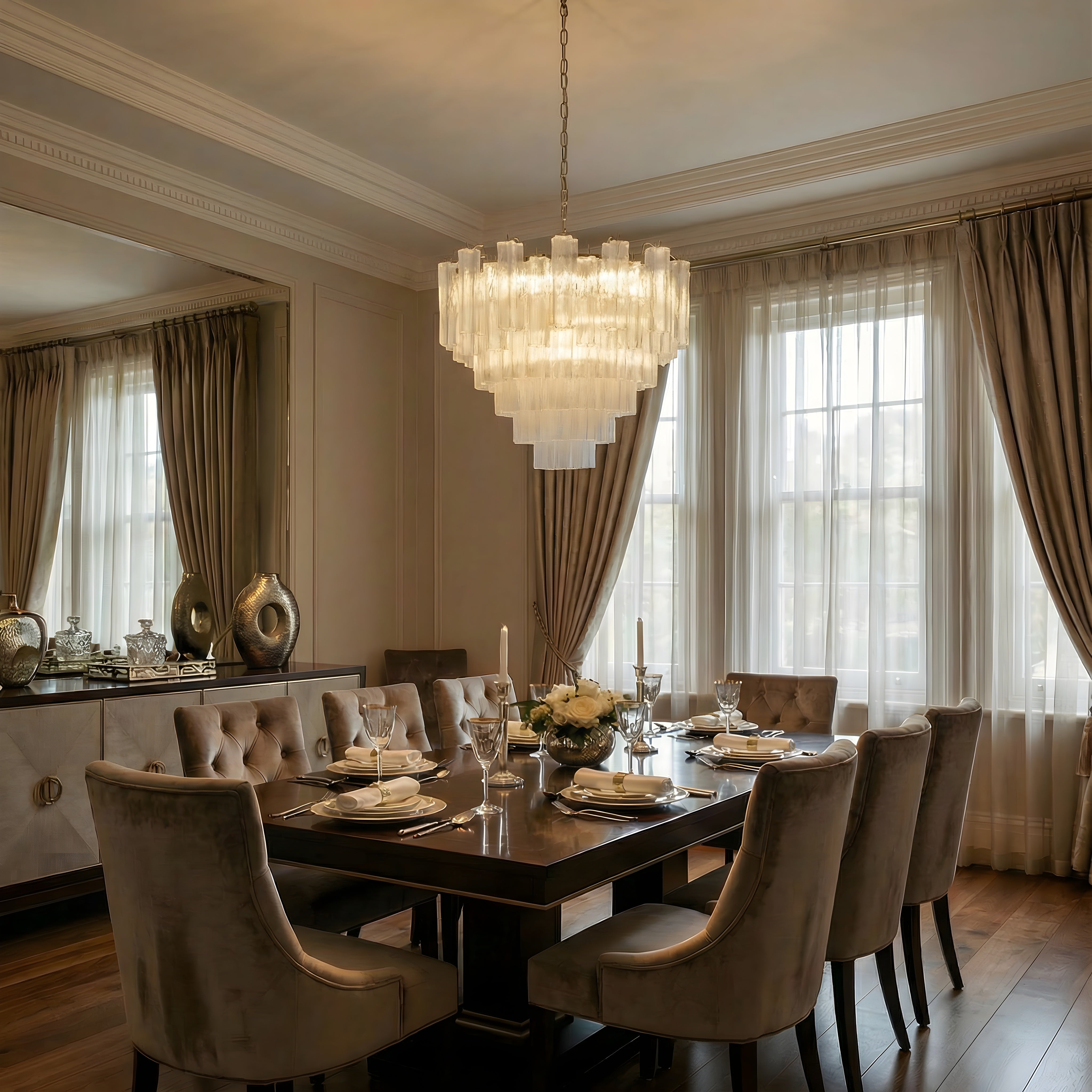 Lampadario in vetro francese