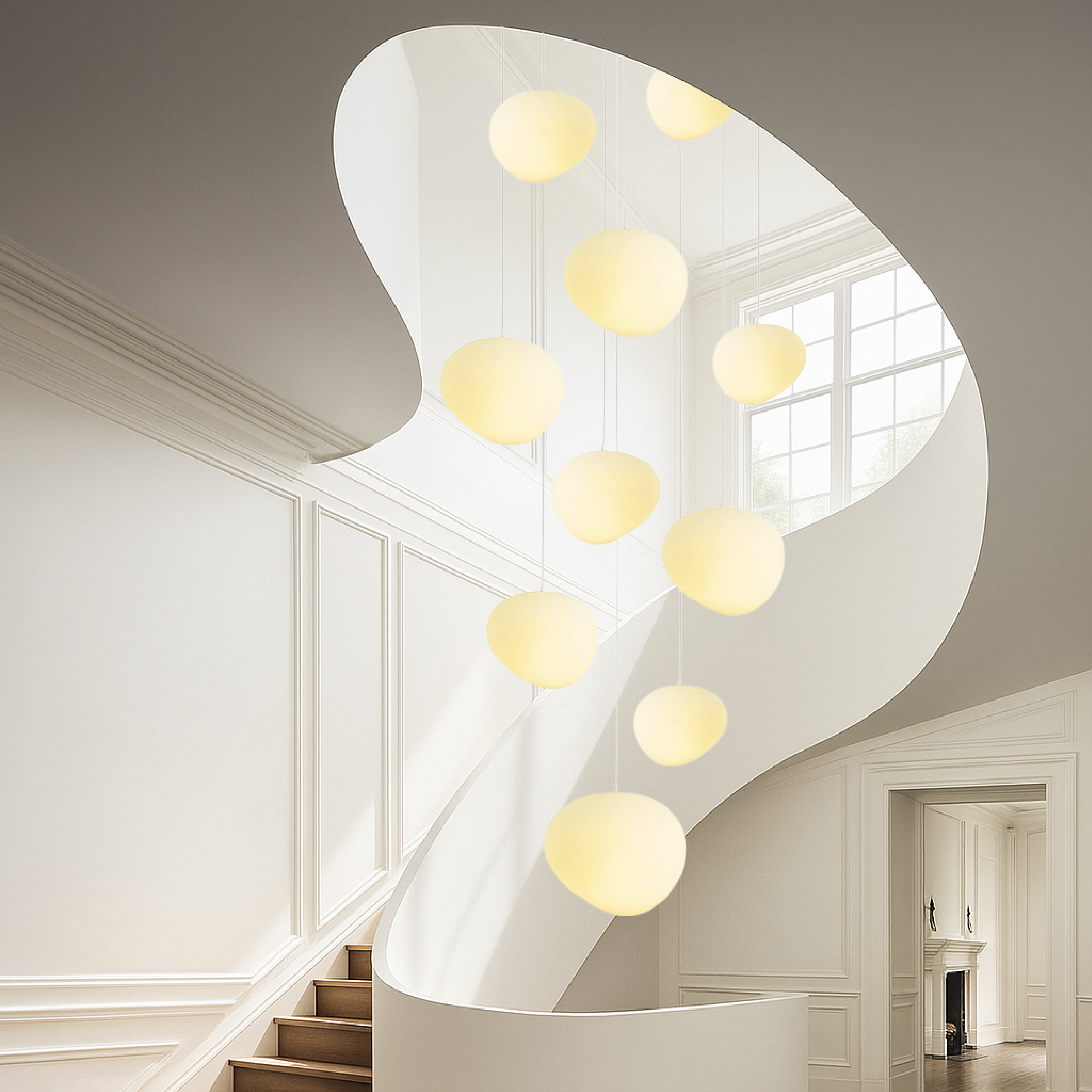 Lampadario nordico creativo per scale