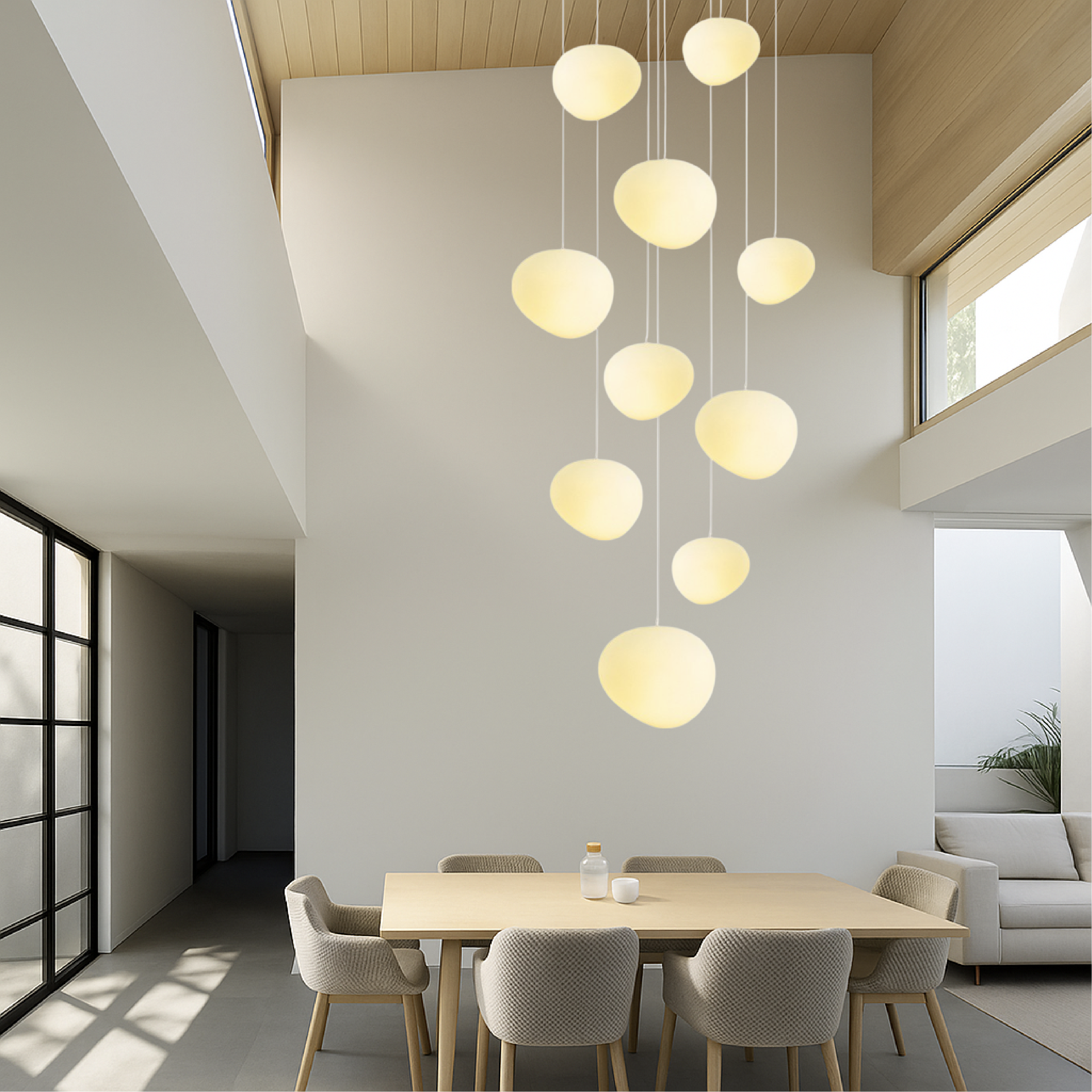 Lampadario nordico creativo per scale