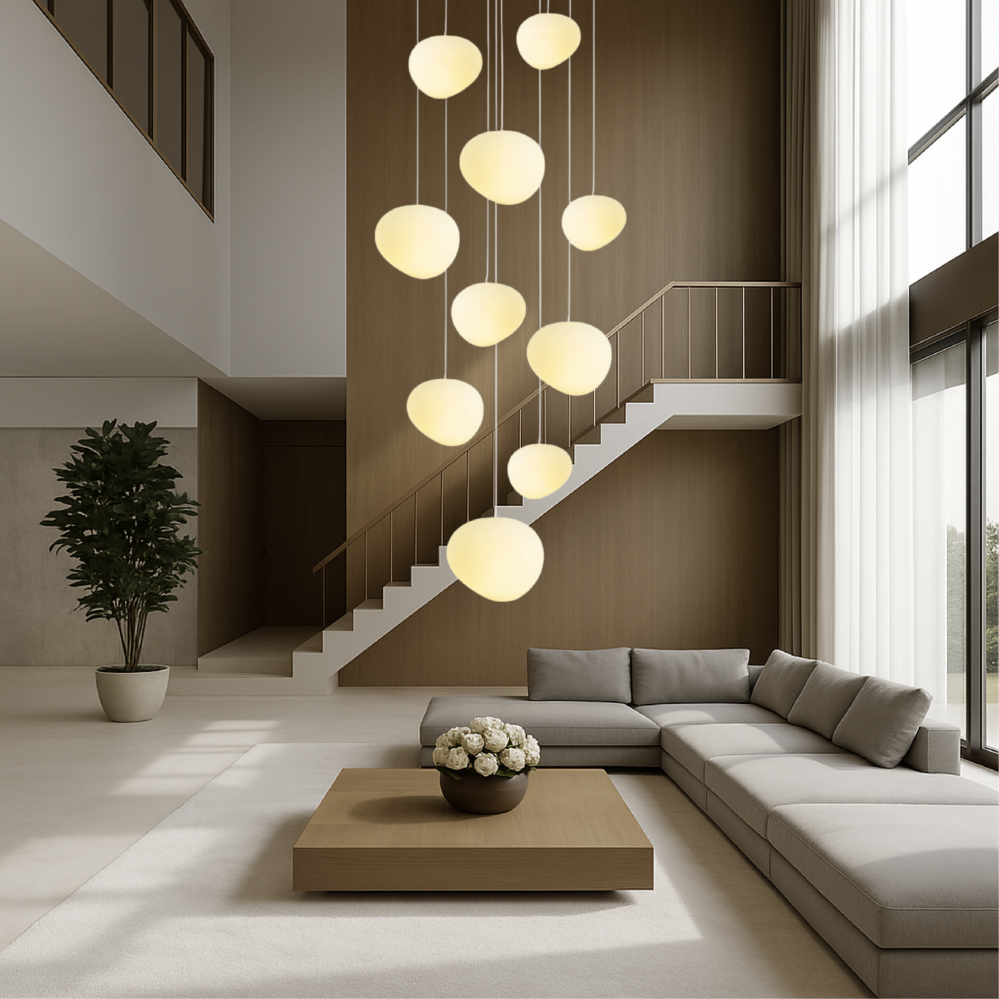 Lampadario nordico creativo per scale