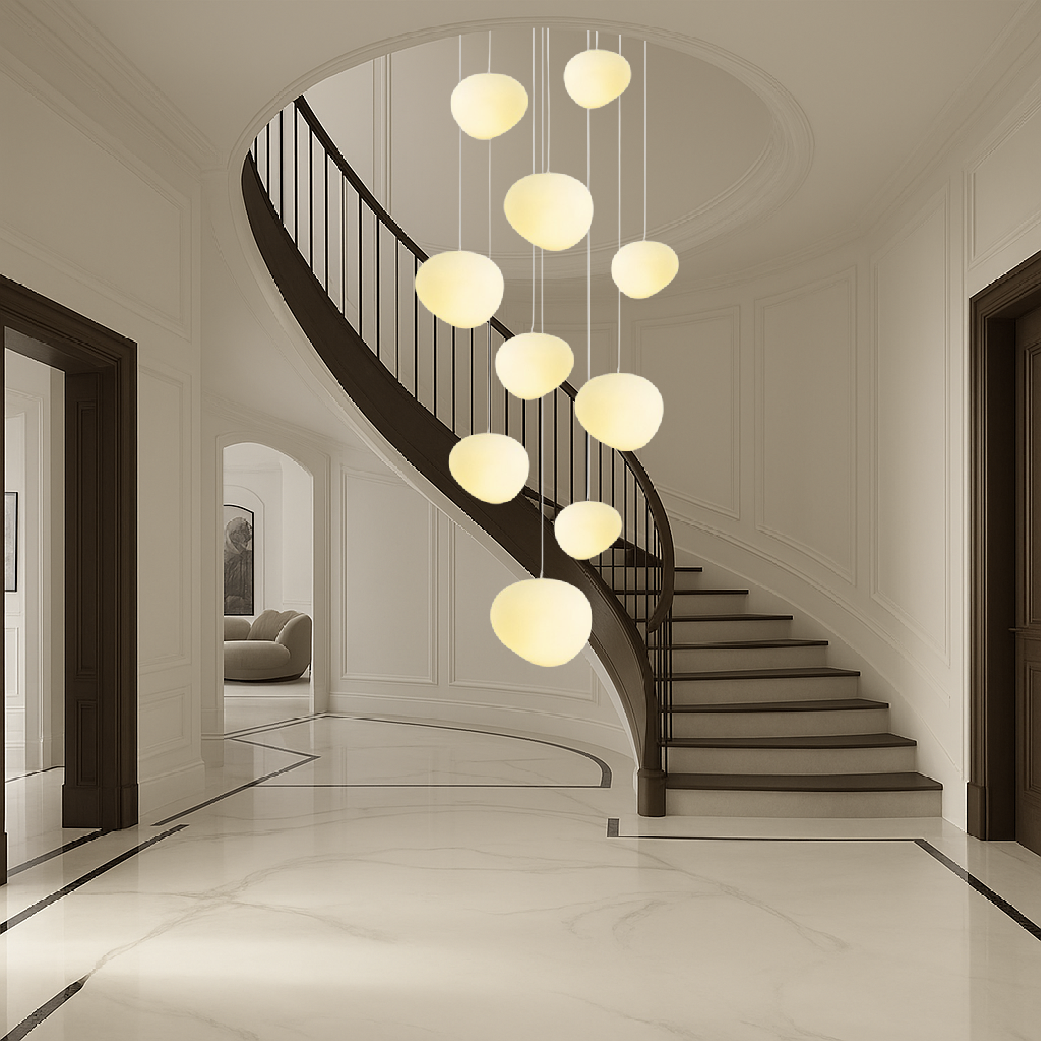 Lampadario nordico creativo per scale