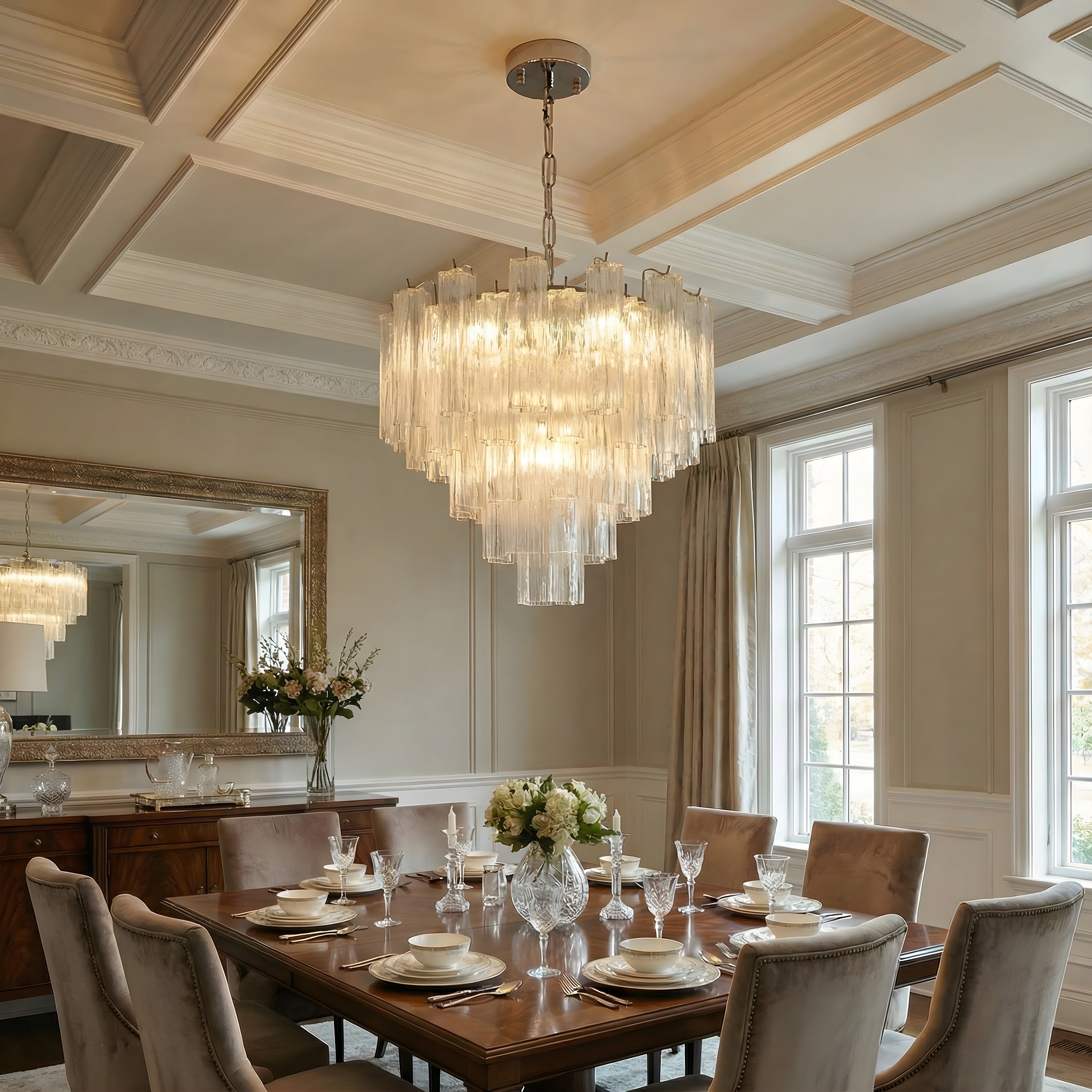 Lampadario in vetro francese