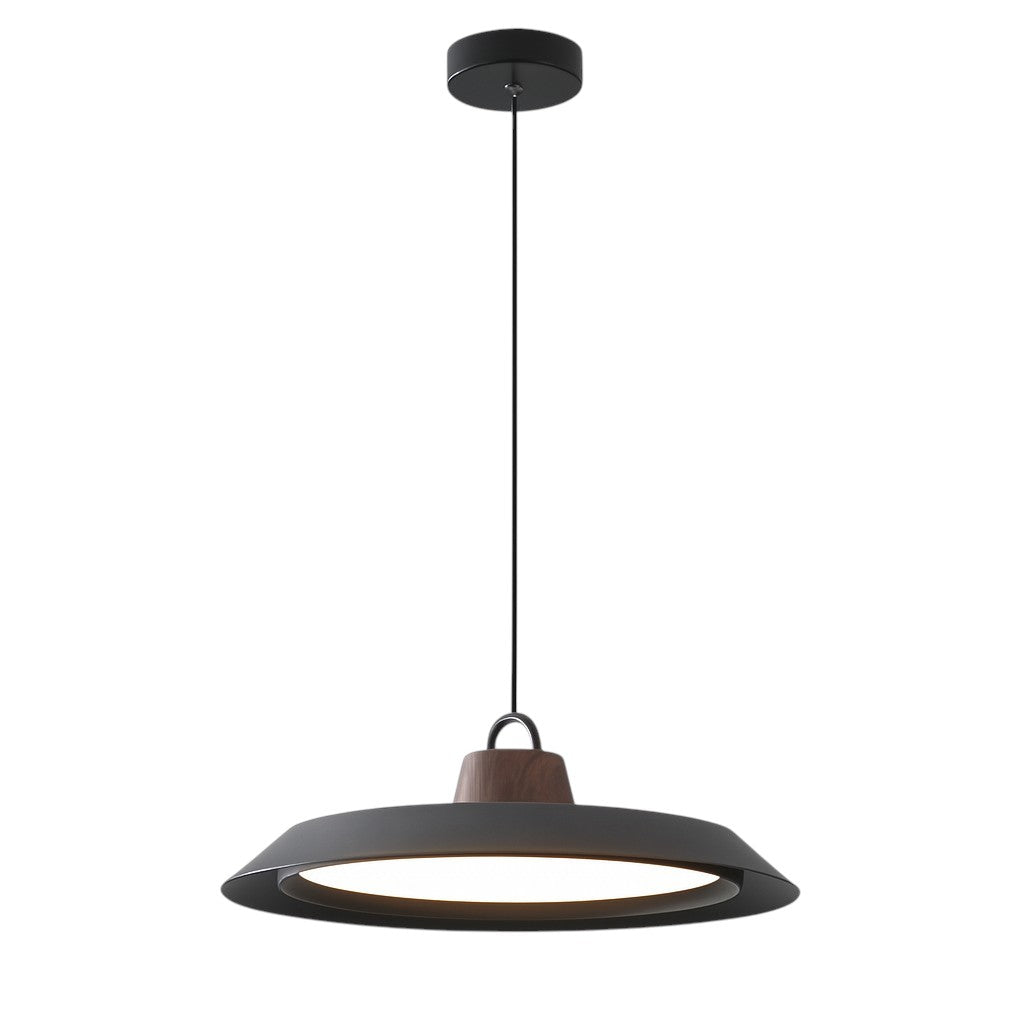 Lampada a sospensione scandinava in legno e metallo