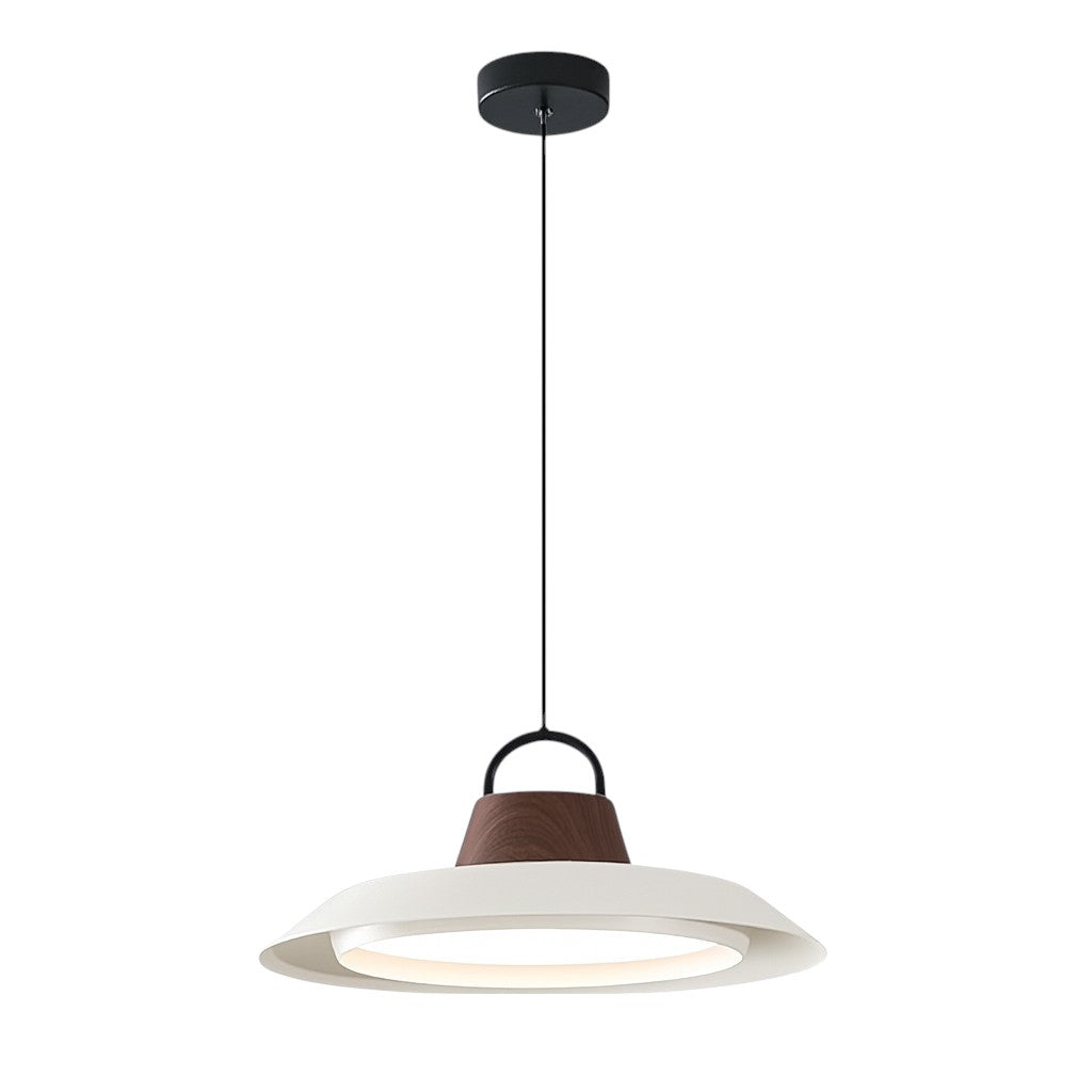 Lampada a sospensione scandinava in legno e metallo