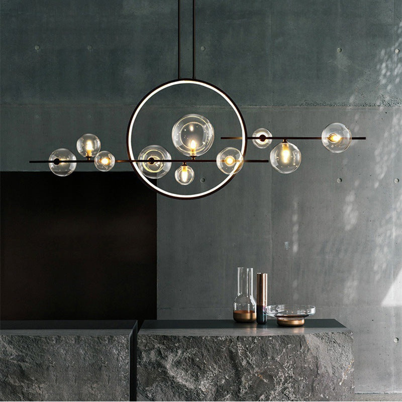 Lampadario da tavolo in vetro per cucina