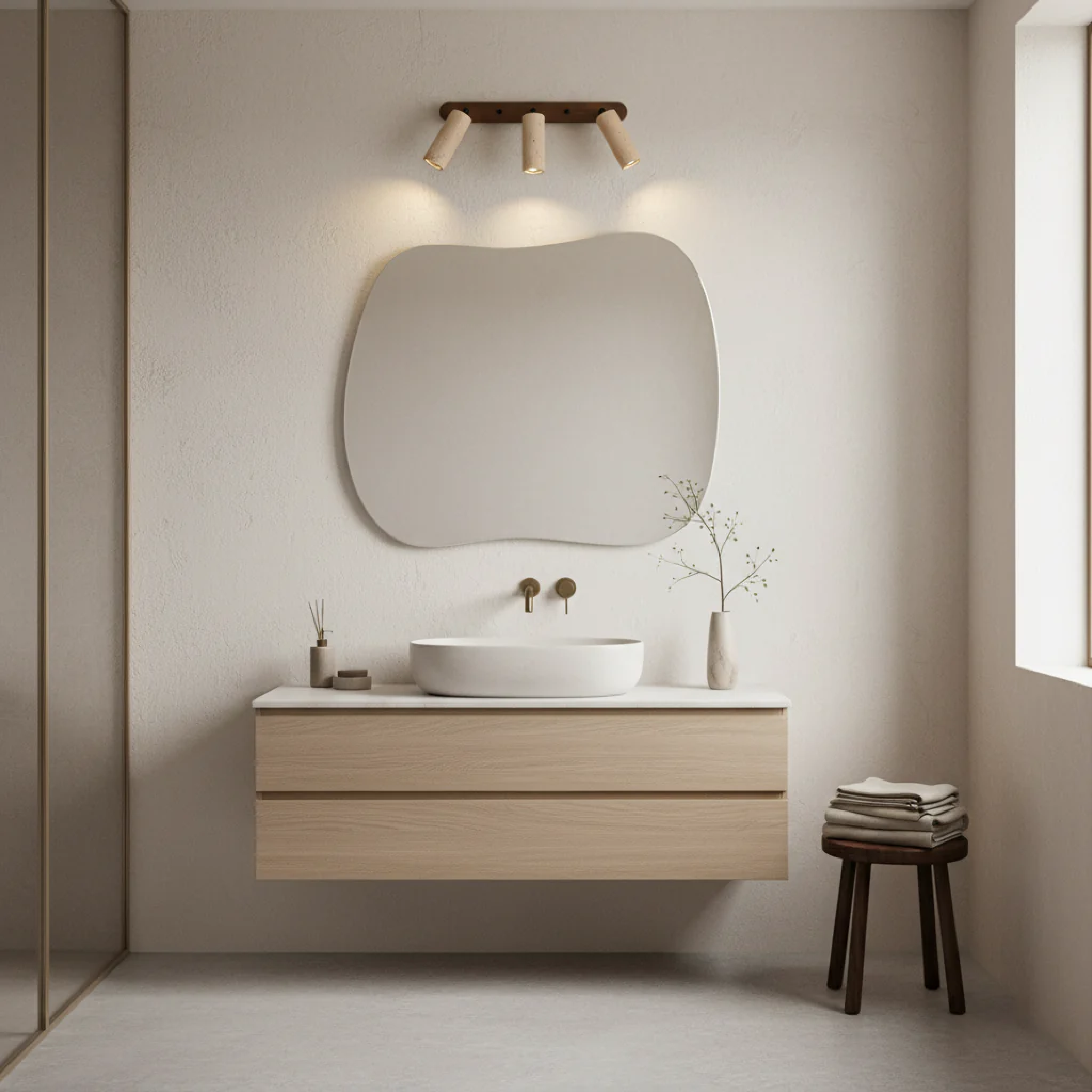 Applique rotanti in travertino