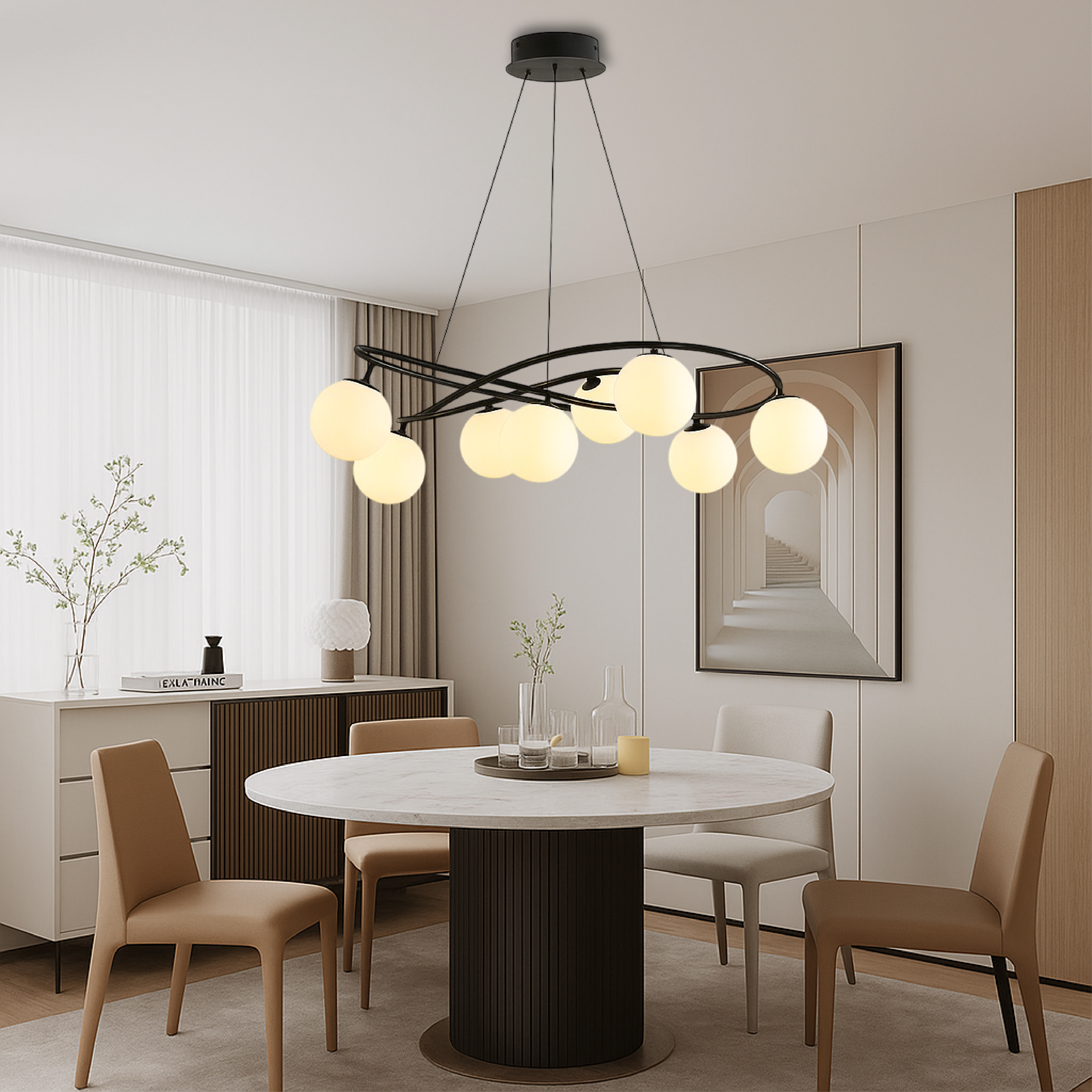 Lampadari neri retrò nordici