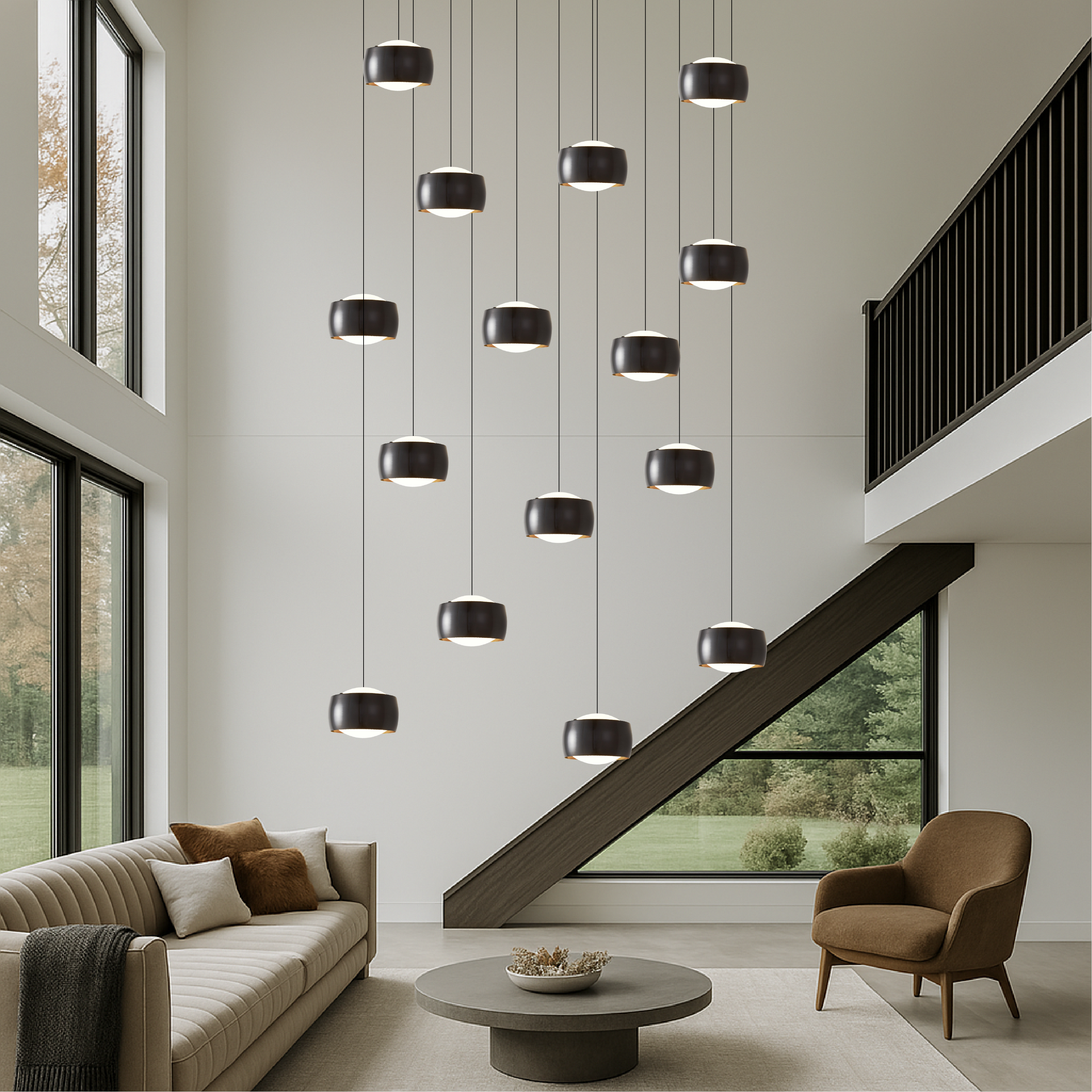 Lampadario nordico a LED per scale