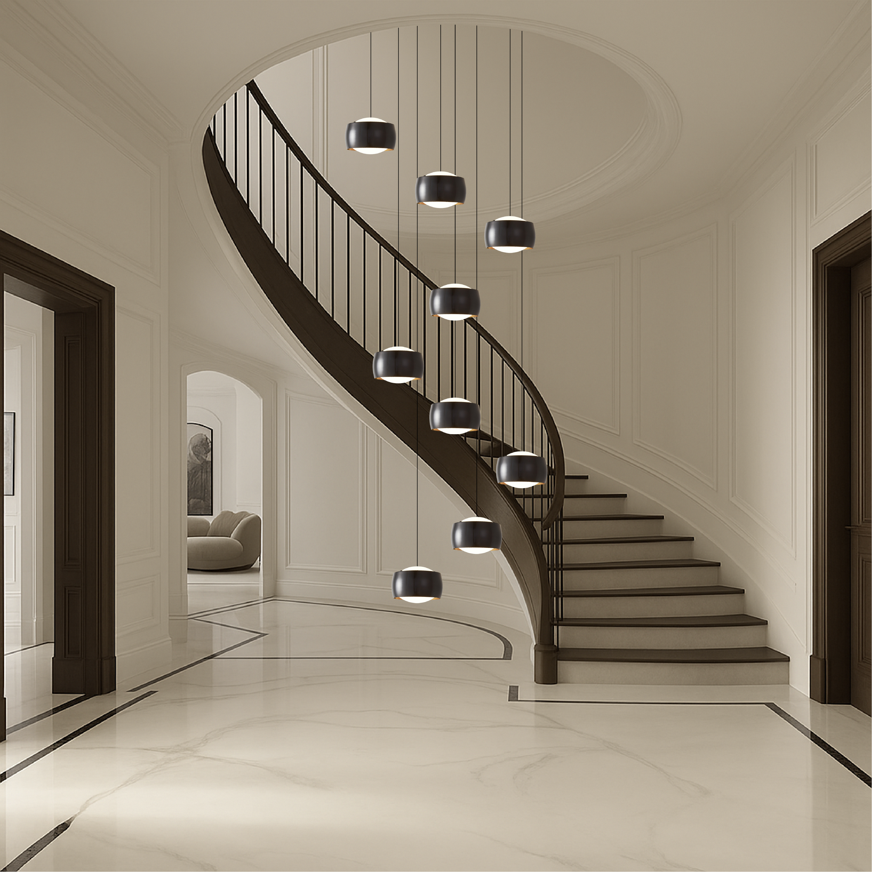 Lampadario nordico a LED per scale