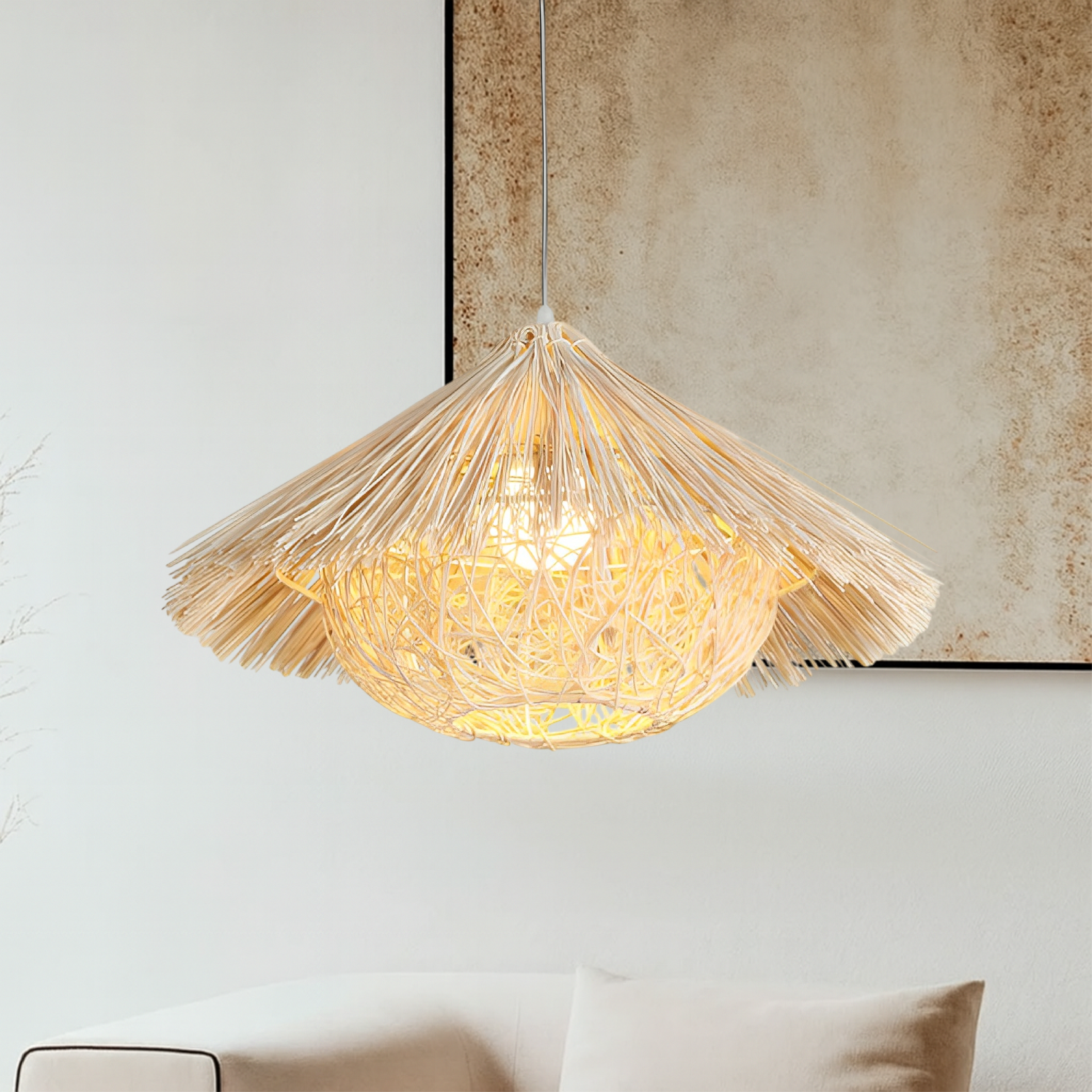 Lampada a sospensione in rattan Hansi Bamboo
