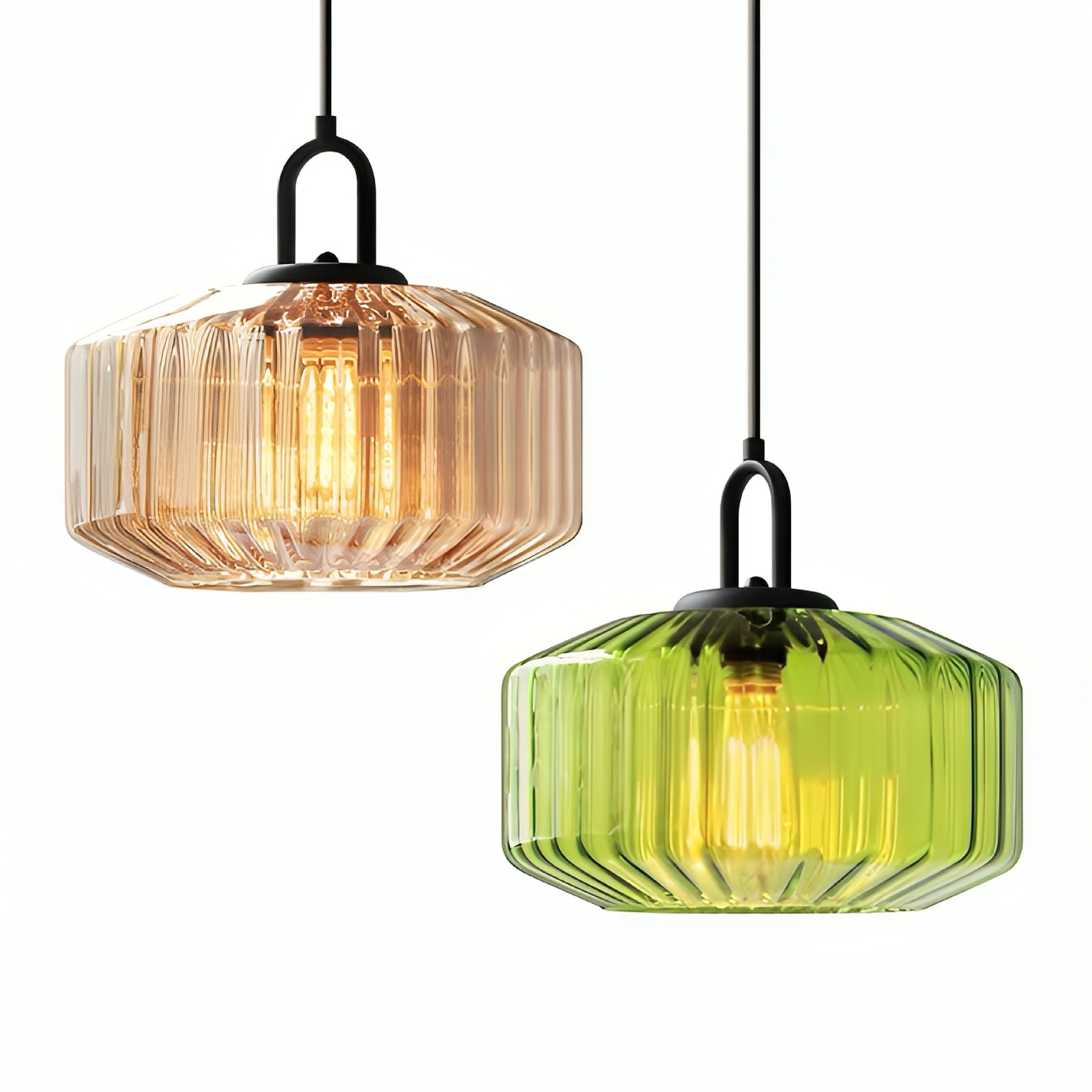 Luce a sospensione in vetro colorato