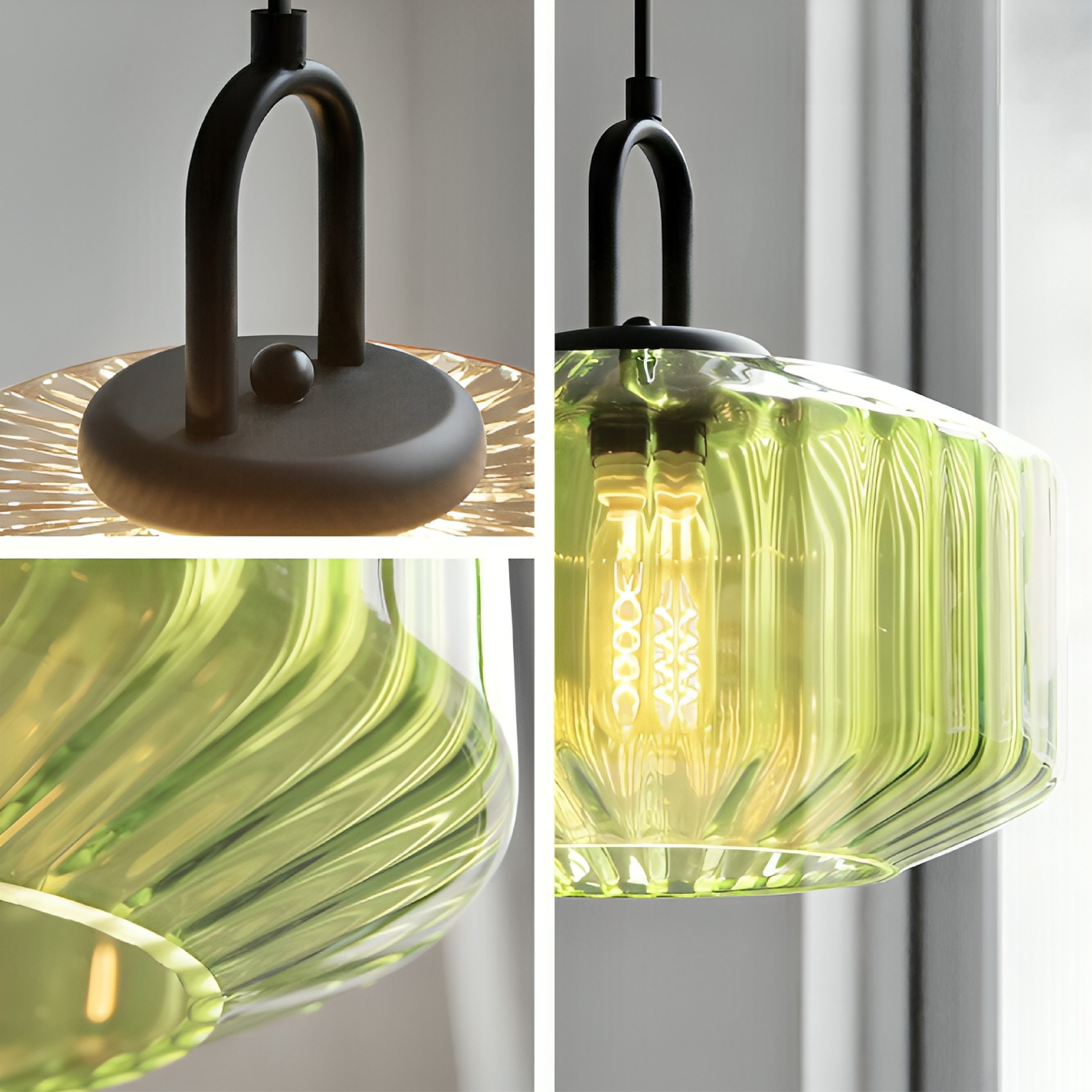 Luce a sospensione in vetro colorato