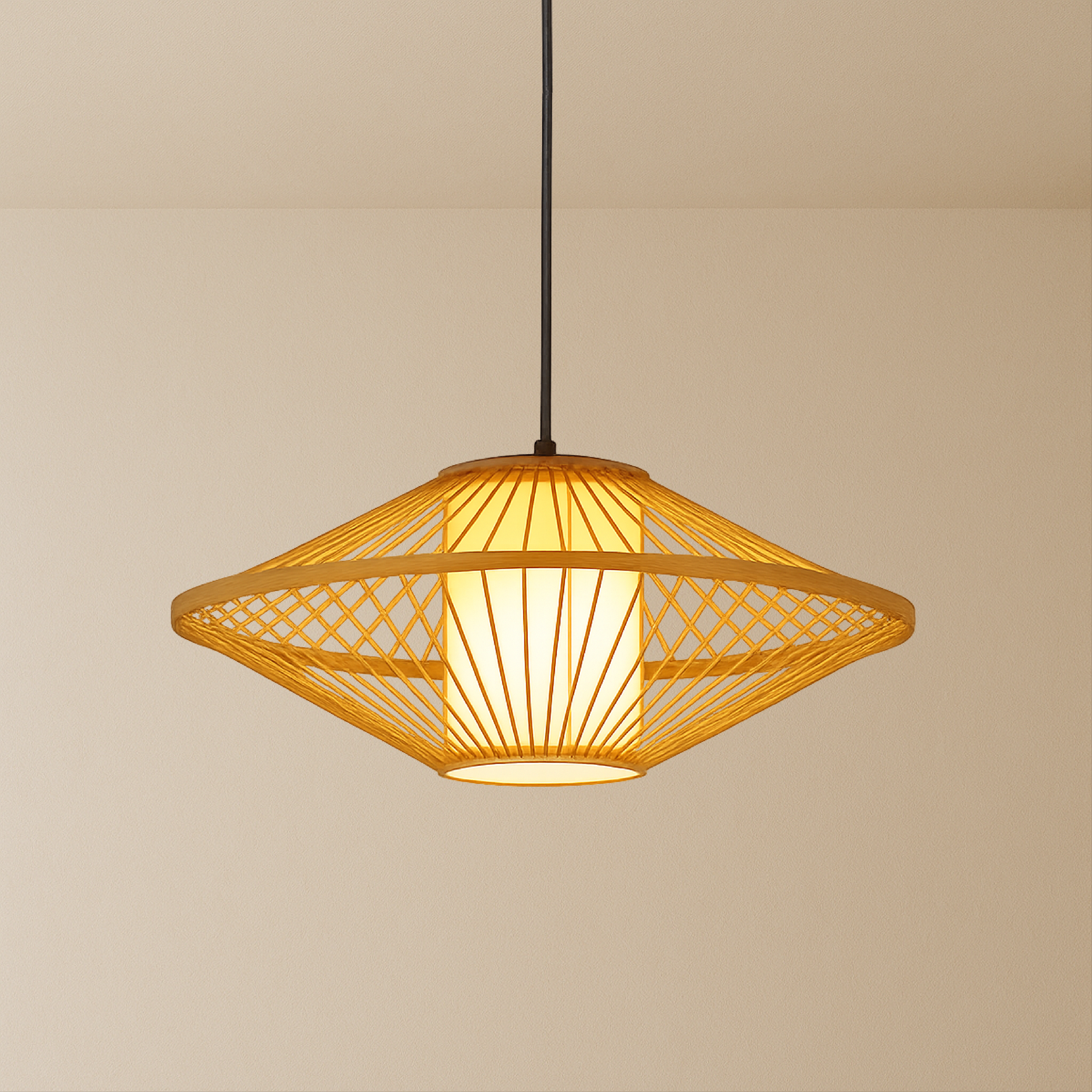Luce a sospensione in bambù giapponese
