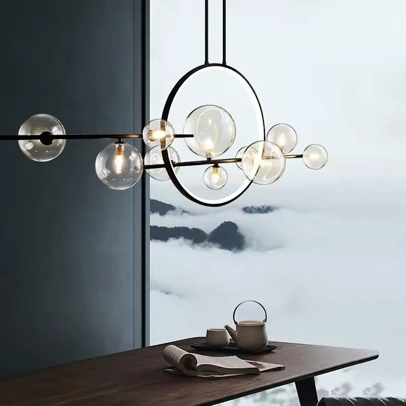 Lampadario da tavolo in vetro per cucina
