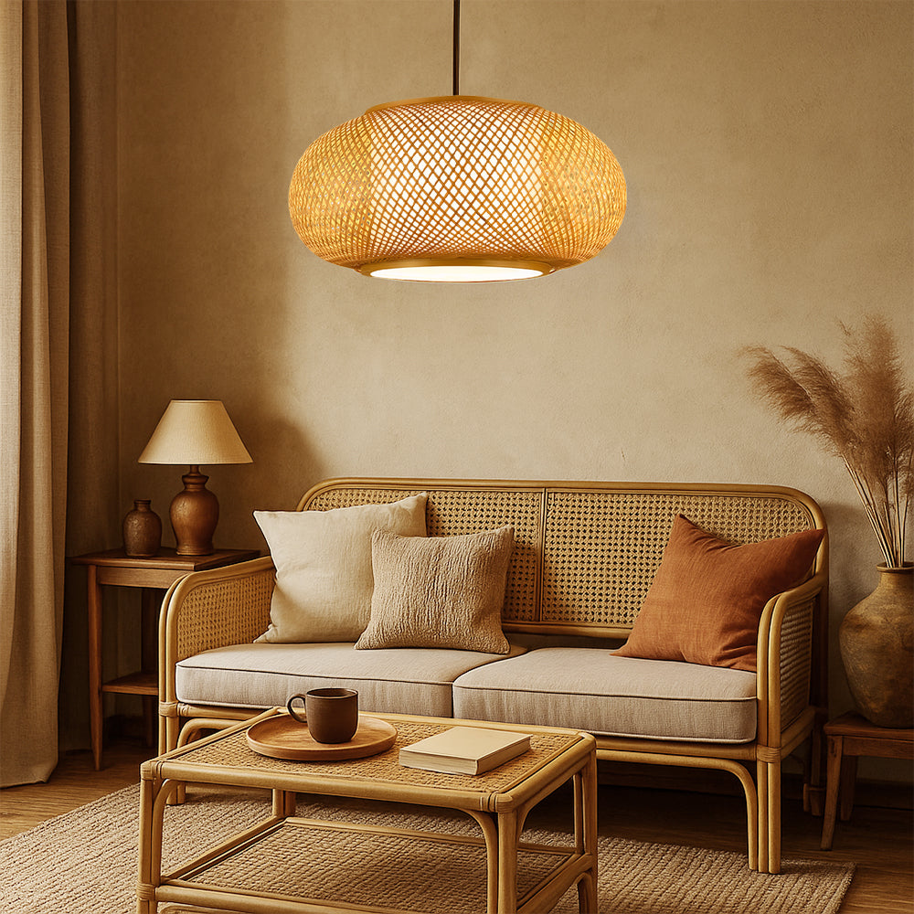 Lampada a sospensione Hansens in bambù