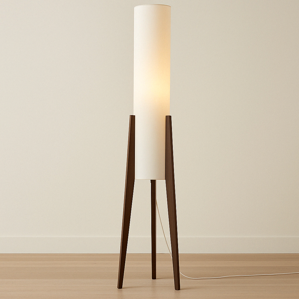 Lampada da terra in noce massiccio